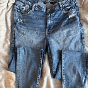 Stylish Blue Distressed Women's Jeans